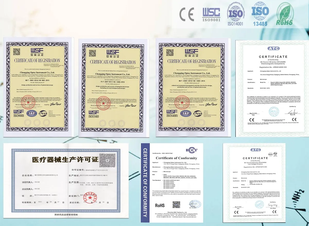 chongqing Scope Microscope CE ISO9001 certificate chongqing Scope Microscope CE ISO9001 certificate